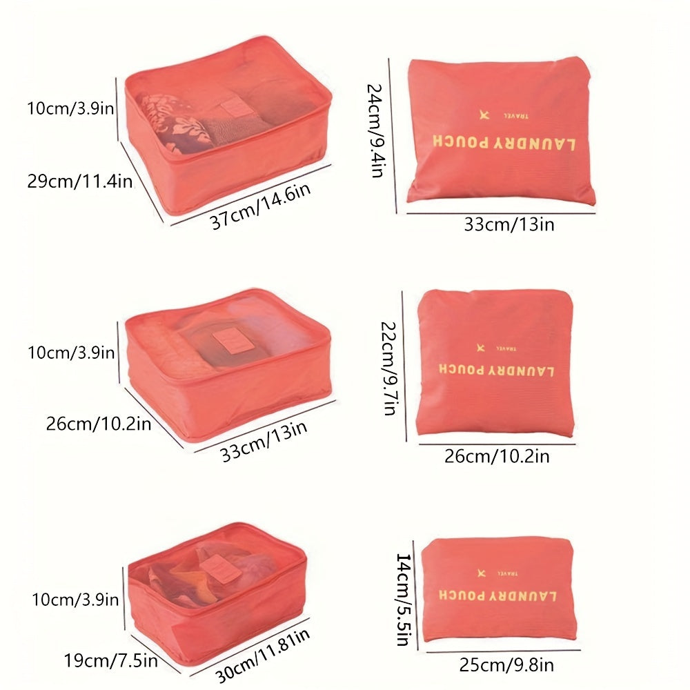Travel Kit Go - Lot de 6 Sacs de Rangement de Voyage – Organisateurs de Valise Pratiques et Légers