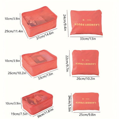 Travel Kit Go - Lot de 6 Sacs de Rangement de Voyage – Organisateurs de Valise Pratiques et Légers