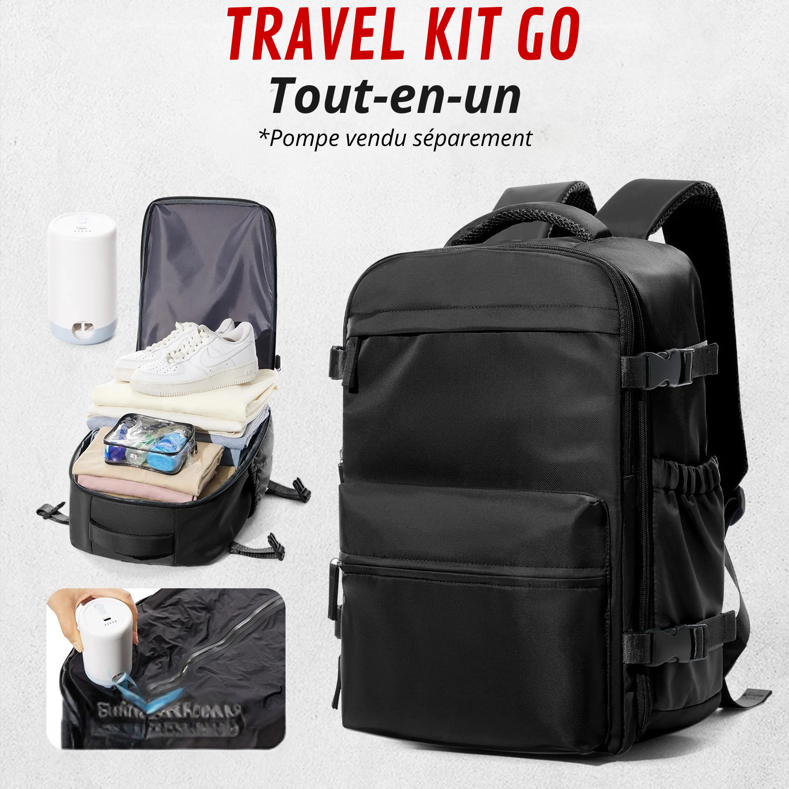 Travel Kit GO - Sac à dos tout-en-un / Voyage, Bureau & Quotidien