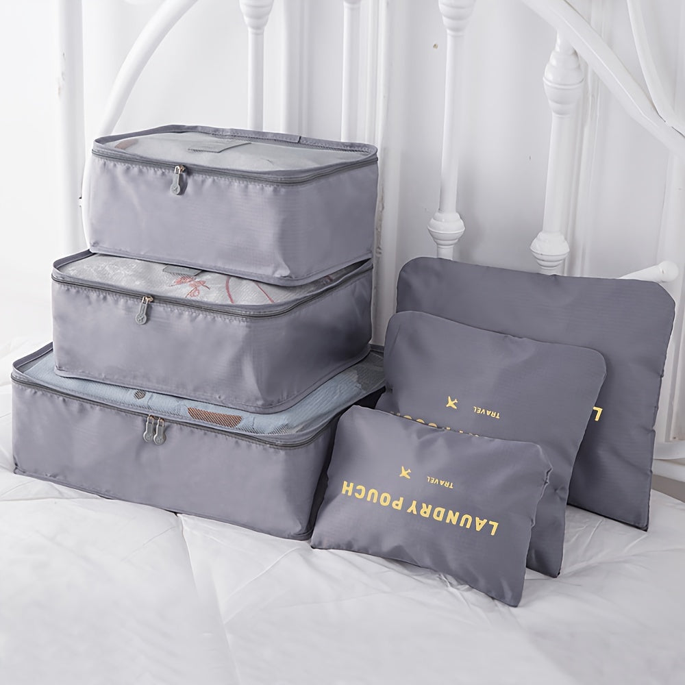 Travel Kit Go - Lot de 6 Sacs de Rangement de Voyage – Organisateurs de Valise Pratiques et Légers